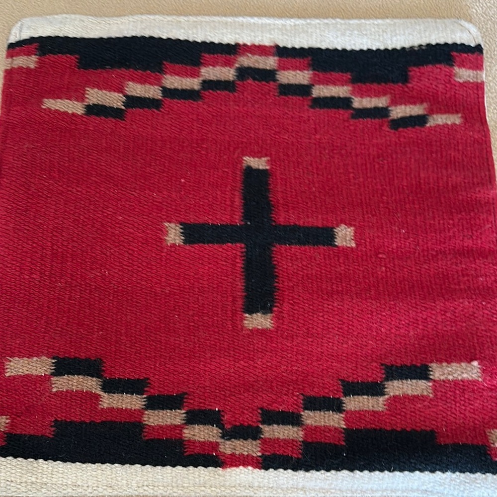 Southwestern Red and Black Woven Cushion Cover